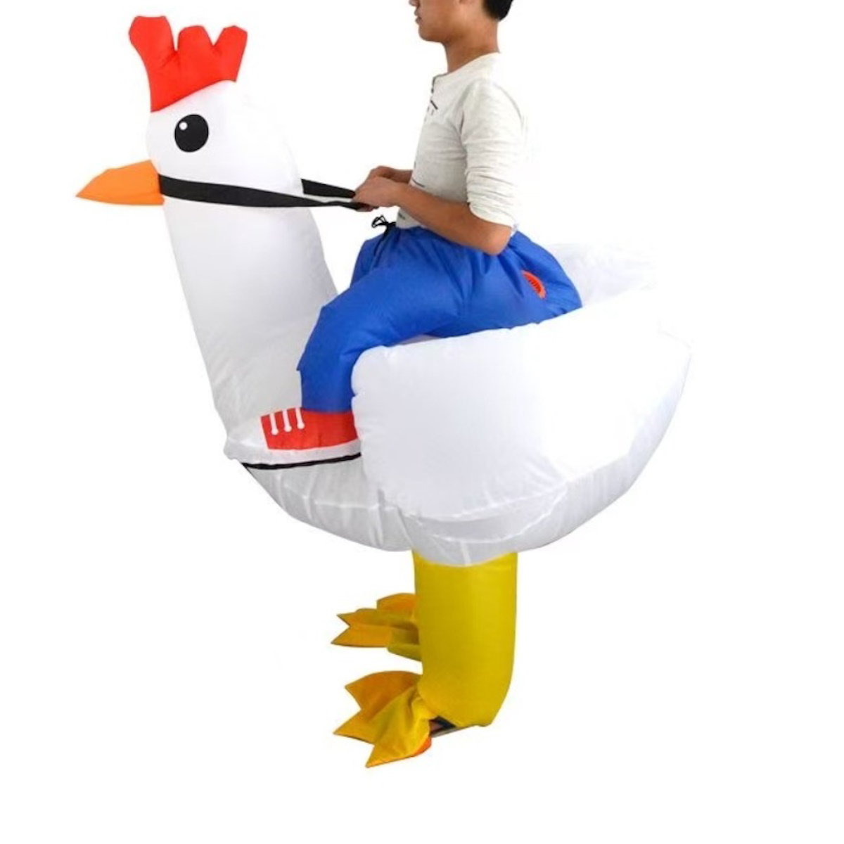 Teens and Adults Animal Riding Inflatable Costumes Riding Rooster Frog Bee Shark - ChildAngle