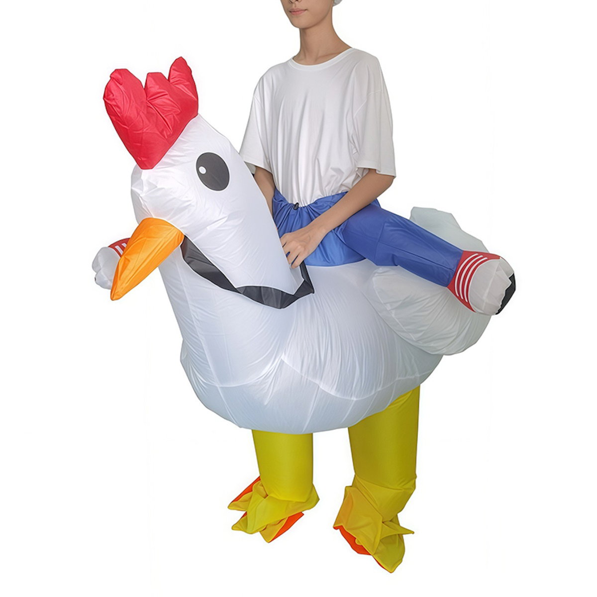 Teens and Adults Animal Riding Inflatable Costumes Riding Rooster Frog Bee Shark - ChildAngle