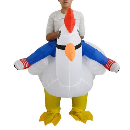 Teens and Adults Animal Riding Inflatable Costumes Riding Rooster Frog Bee Shark - ChildAngle