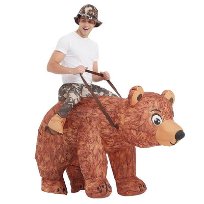 Teens and Adults Rider Animal Inflatable Costumes Riding Tiger Dog Elephant Bear Donkey - ChildAngle