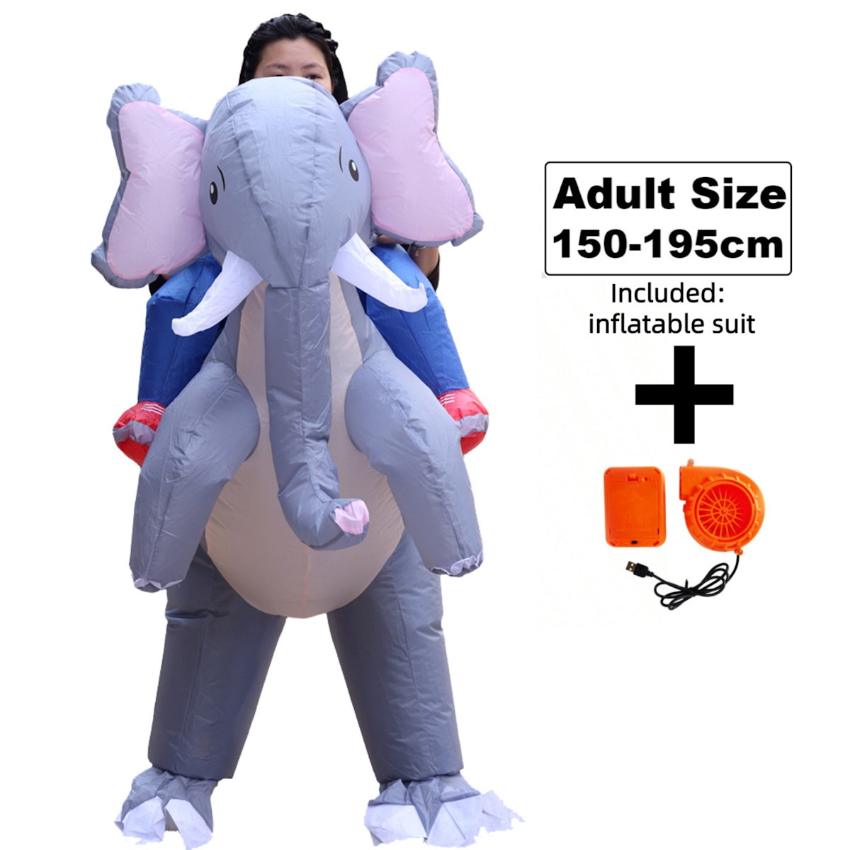 Teens and Adults Rider Animal Inflatable Costumes Riding Tiger Dog Elephant Bear Donkey - ChildAngle