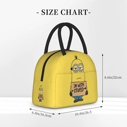 Minion Lunch Bag Large Capacity Wide Zipper Portable Lunch Bag for Students - ChildAngle