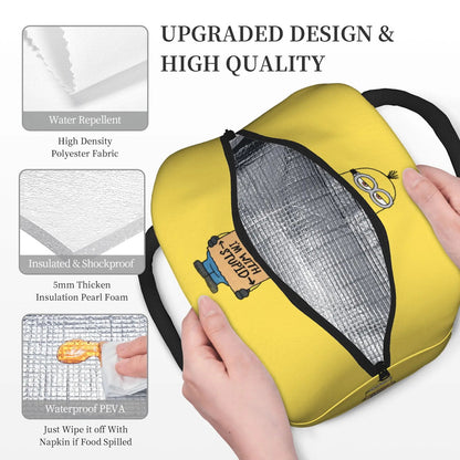 Minion Lunch Bag Large Capacity Wide Zipper Portable Lunch Bag for Students - ChildAngle