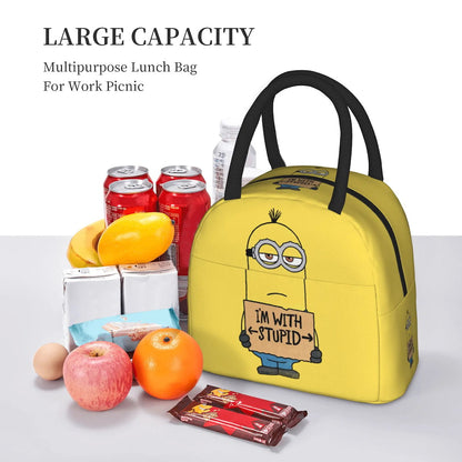Minion Lunch Bag Large Capacity Wide Zipper Portable Lunch Bag for Students - ChildAngle