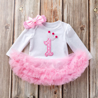 Newborn Infant Outfits Baby Girl My 1st Birthday Party Dress Tutus Newborn Clothes - ChildAngle