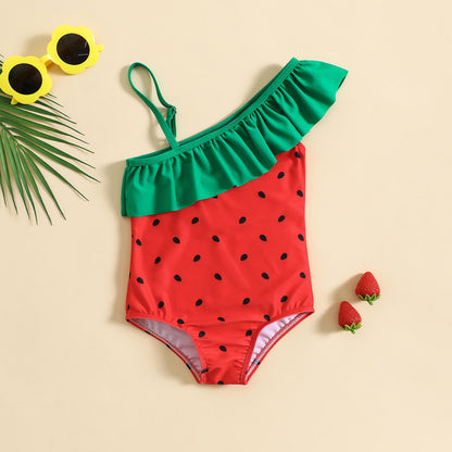 Baby Girls Watermelon One Piece Swimsuits Two Piece Bikini Set - ChildAngle