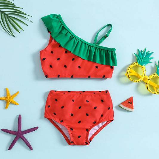 Baby Girls Watermelon One Piece Swimsuits Two Piece Bikini Set - ChildAngle