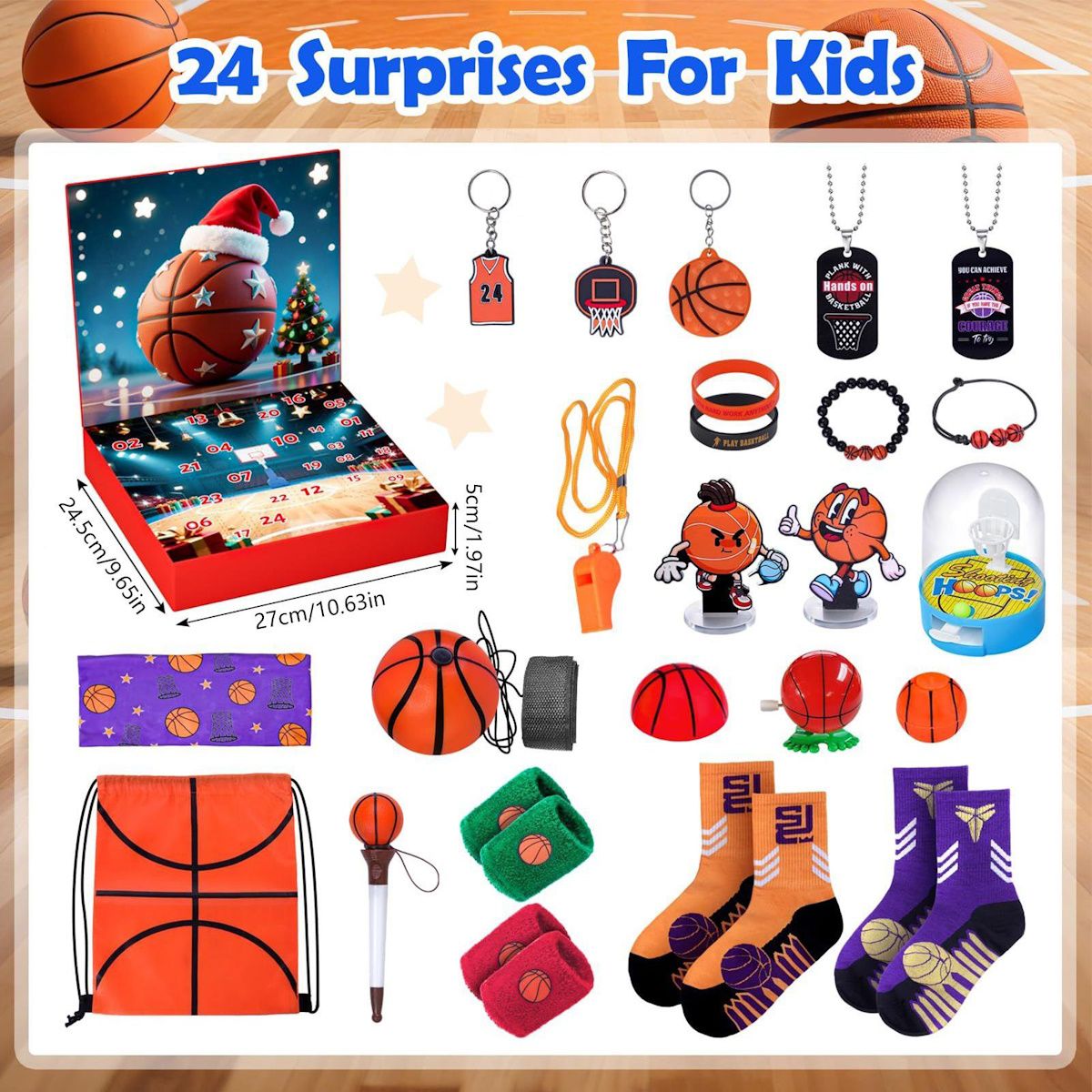 Basketball Advent Calendar Baseball Advent Calendar Christmas Gift for Sports Lovers - ChildAngle