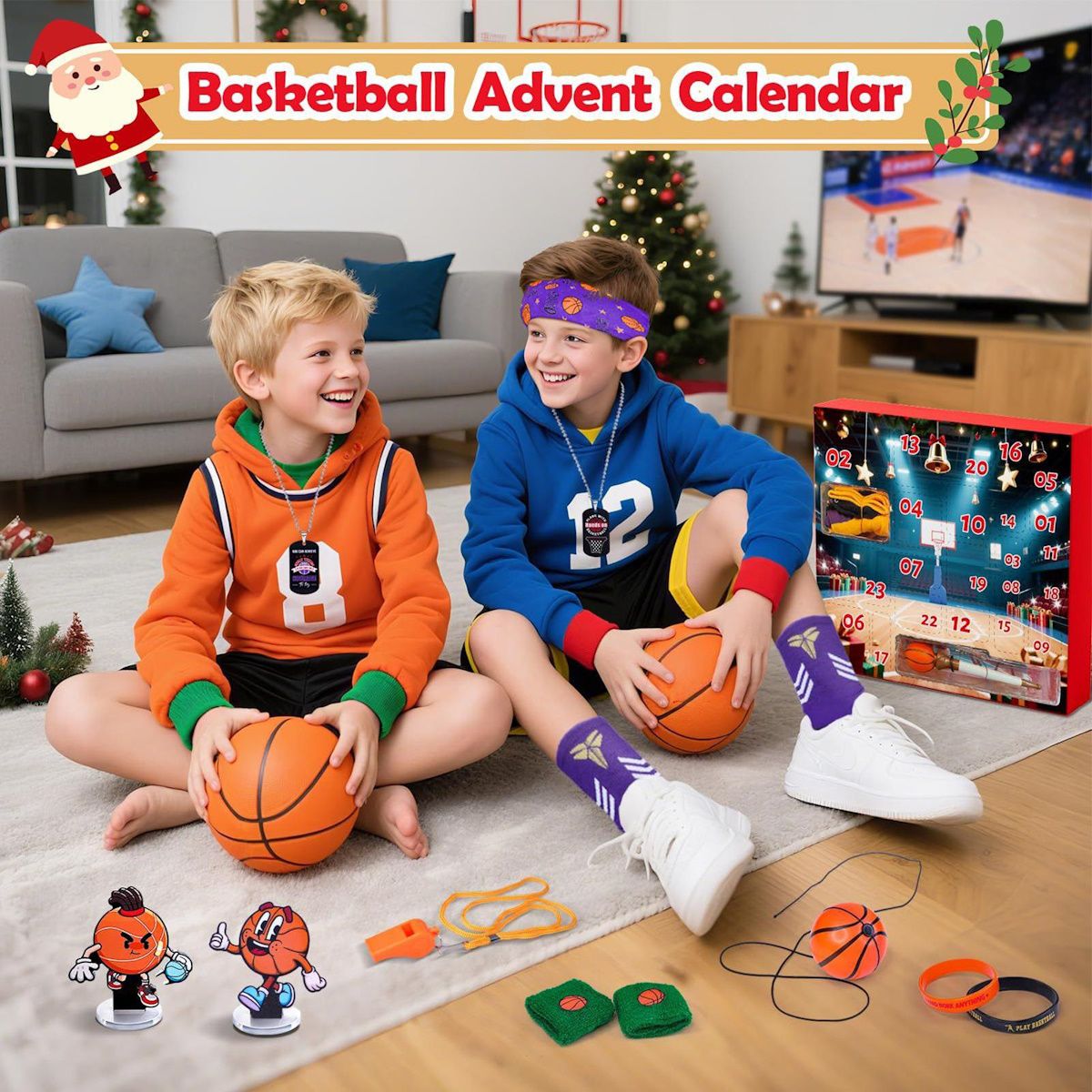 Basketball Advent Calendar Baseball Advent Calendar Christmas Gift for Sports Lovers - ChildAngle