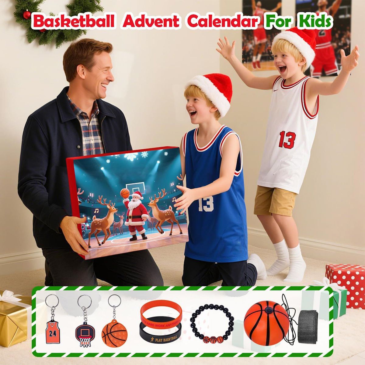 Basketball Advent Calendar Baseball Advent Calendar Christmas Gift for Sports Lovers - ChildAngle