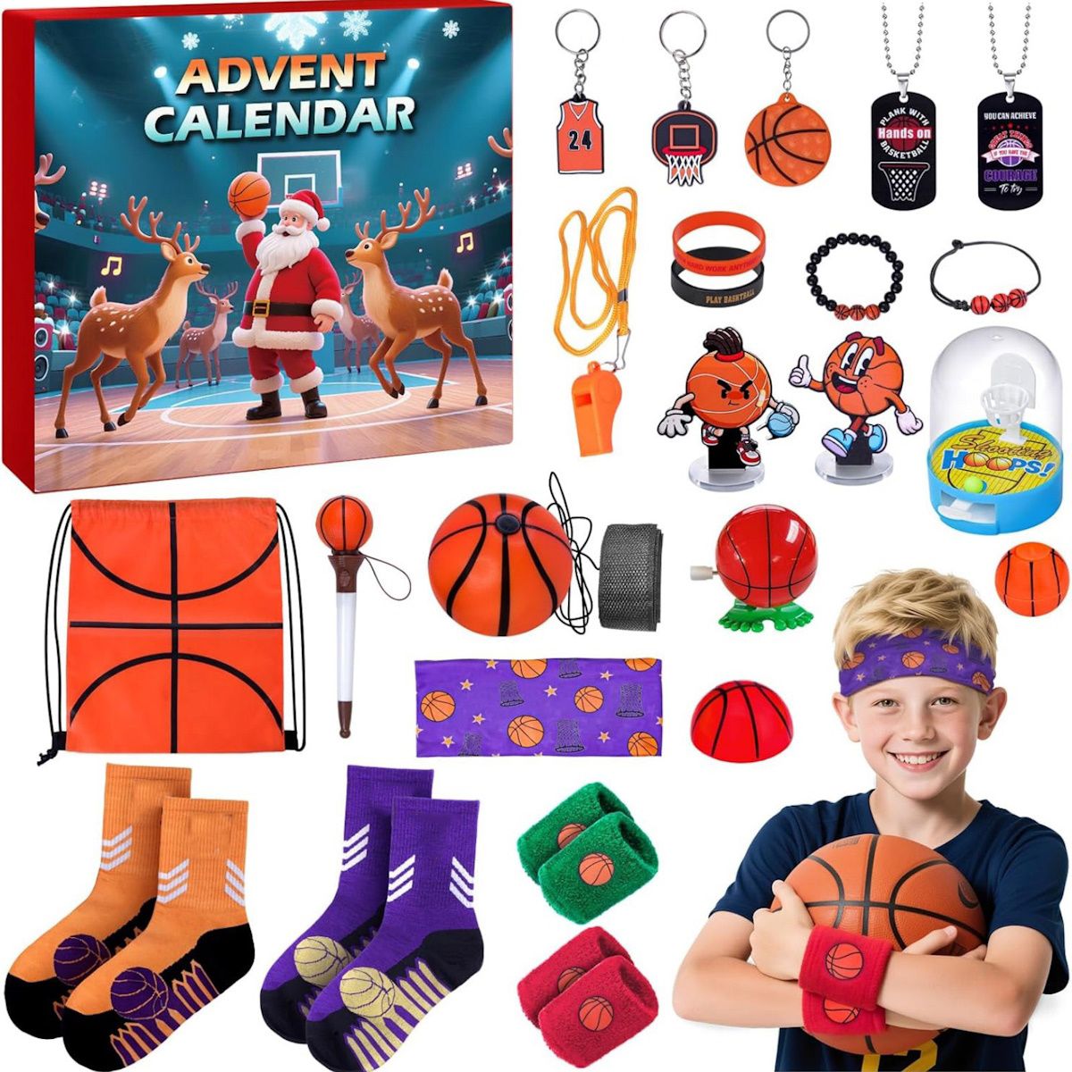 Basketball Advent Calendar Baseball Advent Calendar Christmas Gift for Sports Lovers - ChildAngle