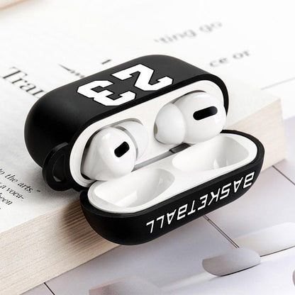 Black Basketball No. 23 AirPods Case for Wireless Earbuds - ChildAngle Basketball AirPods Case for AirPods Pro 3 and earlier devices