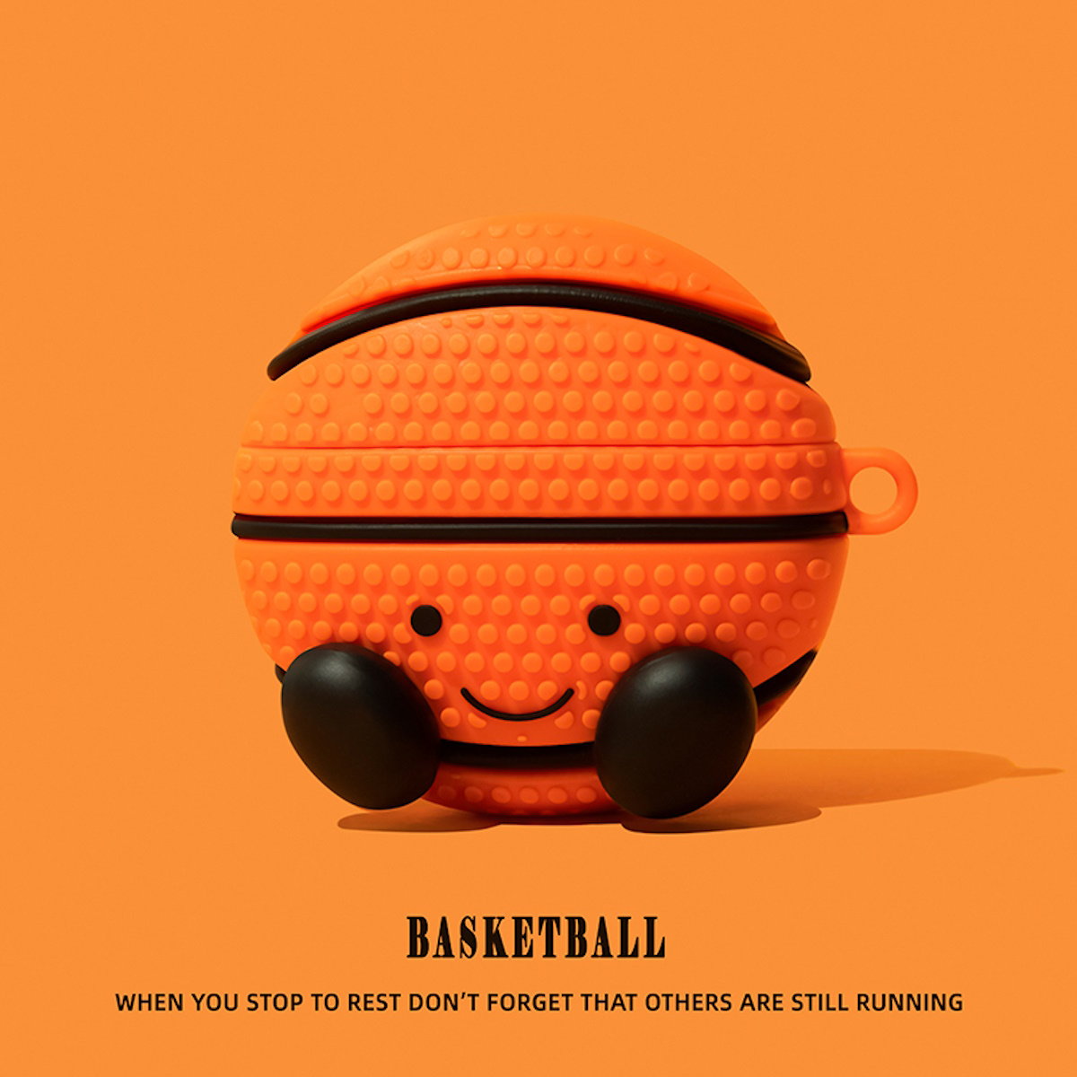 Orange basketball-shaped 3D AirPods Case - ChildAngle Basketball AirPods Case for AirPods Pro 3 and earlier devices