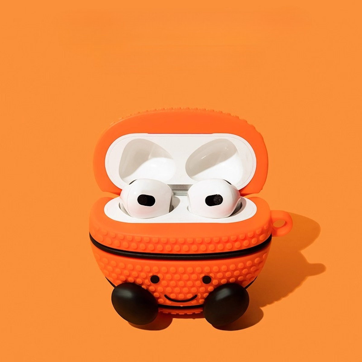 Orange case with white earbuds for AirPods Pro 3 and Earlier Devices - ChildAngle Basketball AirPods Case for AirPods Pro 3 and earlier devices