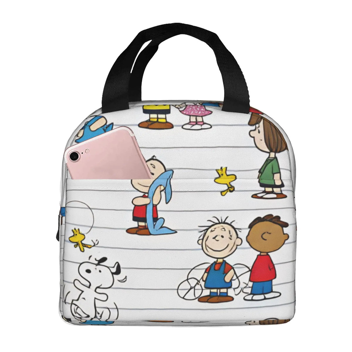 White Snoopy Lunch Bag Tote Large Capacity Lunch Bag - ChildAngle