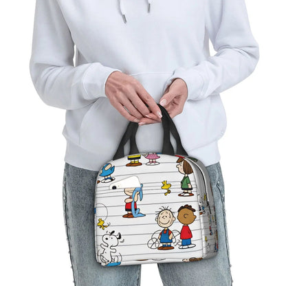 White Snoopy Lunch Bag Tote Large Capacity Lunch Bag - ChildAngle