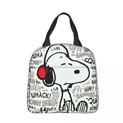 White Snoopy Lunch Bag Tote Large Capacity Lunch Bag - ChildAngle