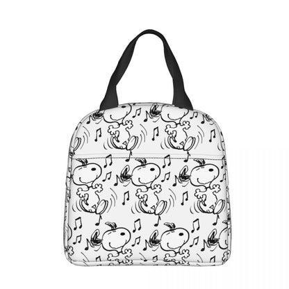 White Snoopy Lunch Bag Tote Large Capacity Lunch Bag - ChildAngle