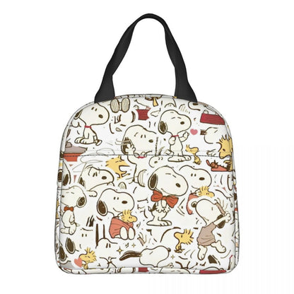 White Snoopy Lunch Bag Tote Large Capacity Lunch Bag - ChildAngle