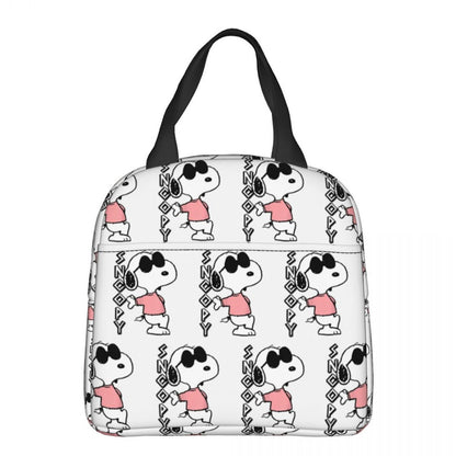 White Snoopy Lunch Bag Tote Large Capacity Lunch Bag - ChildAngle