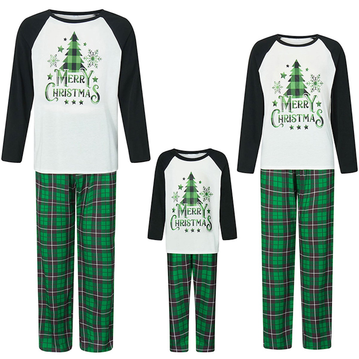 Green Christmas Family Matching Pajama Set Xmas Tree Print PJS for Family Christmas Mommy and Me - ChildAngle
