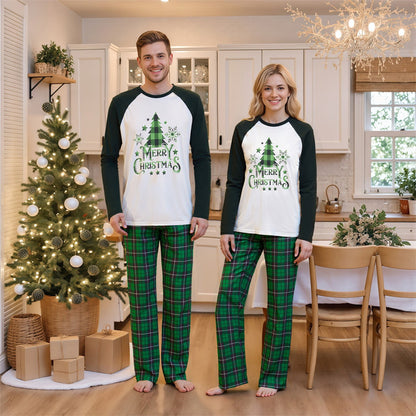 Green Christmas Family Matching Pajama Set Xmas Tree Print PJS for Family Christmas Mommy and Me - ChildAngle