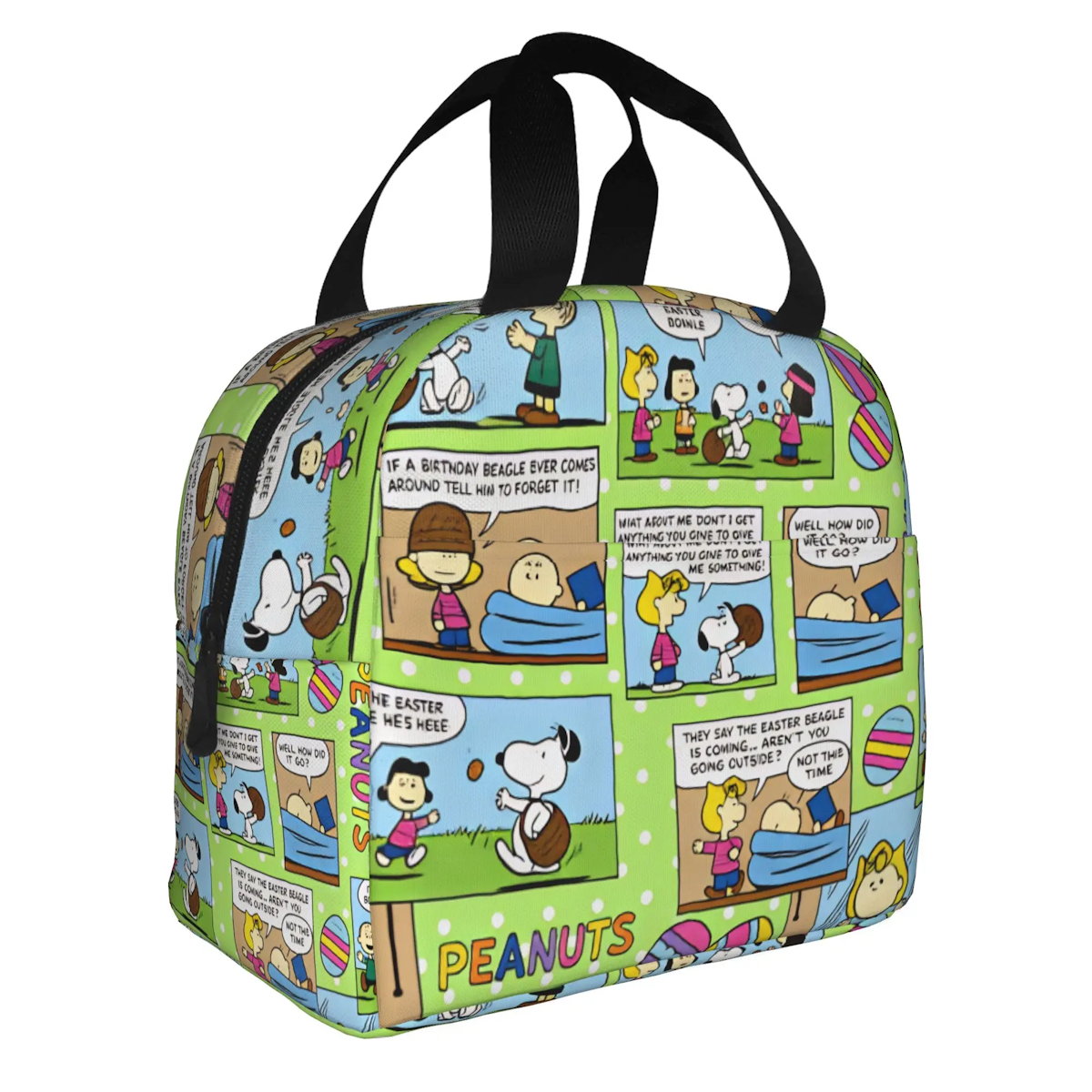 Block Pattern Snoopy Lunch Bag Tote Large Capacity Lunch Bag - ChildAngle