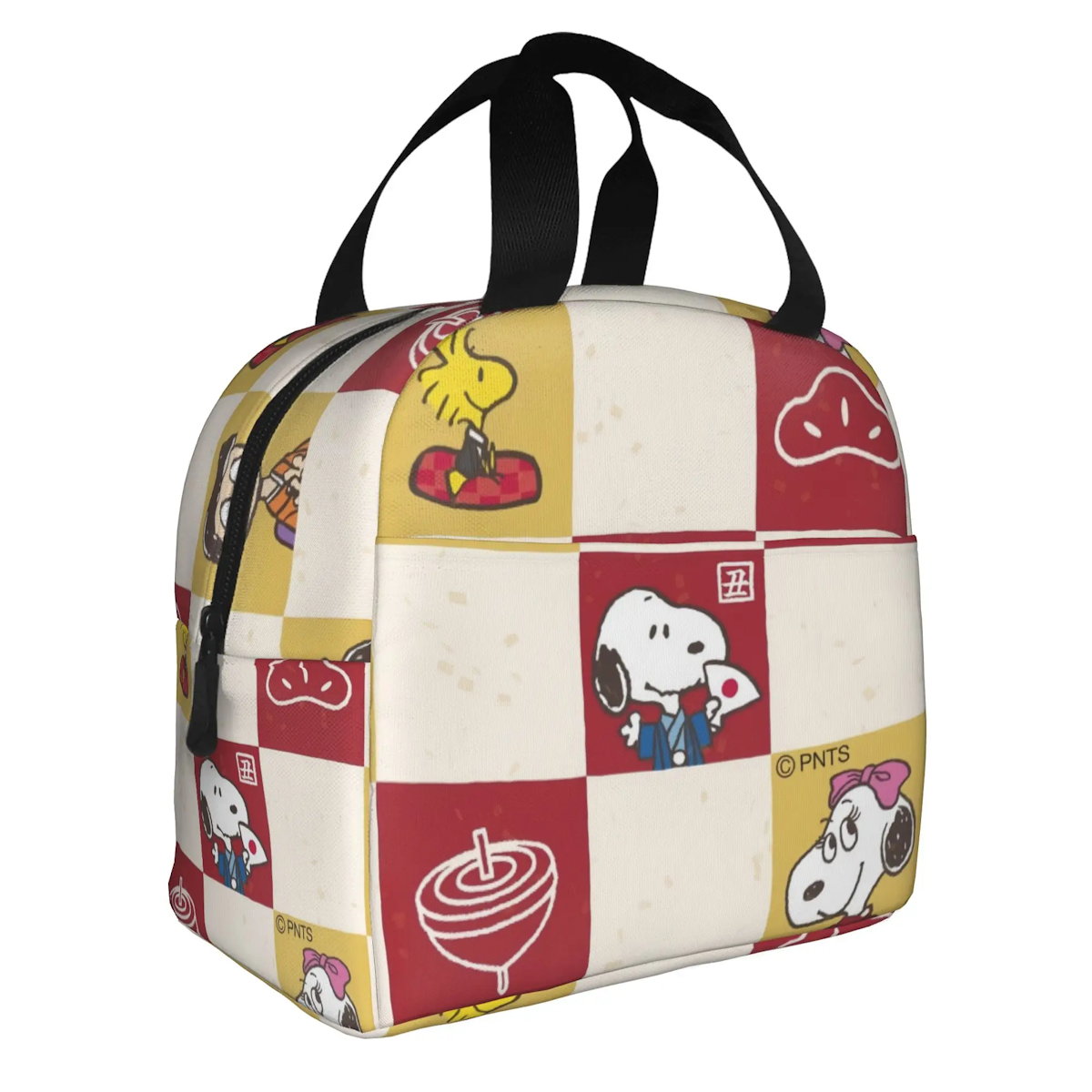 Block Pattern Snoopy Lunch Bag Tote Large Capacity Lunch Bag - ChildAngle