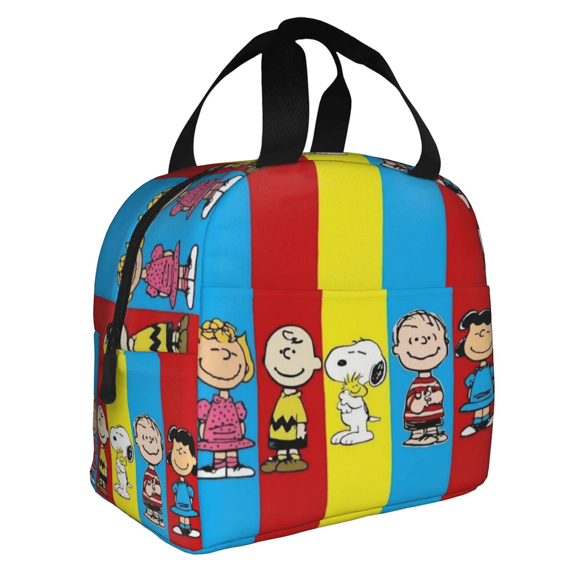 Block Pattern Snoopy Lunch Bag Tote Large Capacity Lunch Bag - ChildAngle