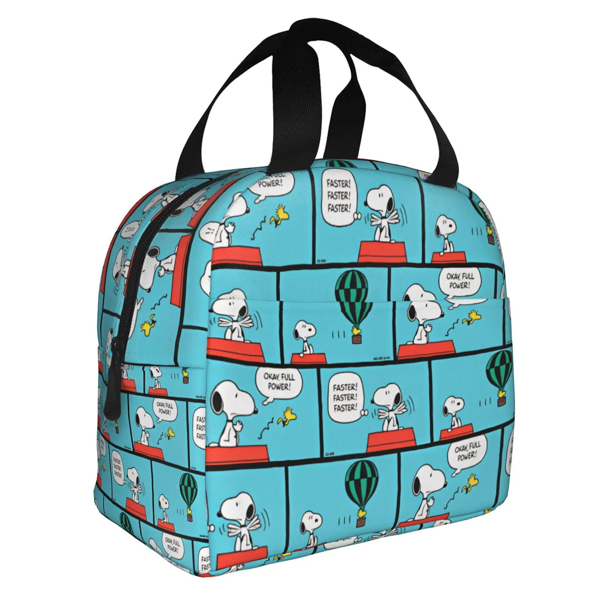 Block Pattern Snoopy Lunch Bag Tote Large Capacity Lunch Bag - ChildAngle