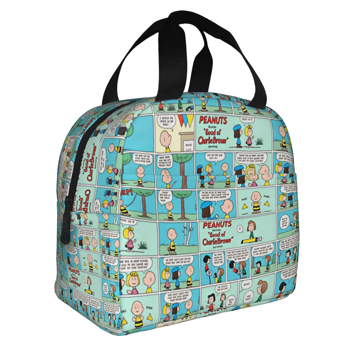 Block Pattern Snoopy Lunch Bag Tote Large Capacity Lunch Bag - ChildAngle