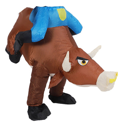 Blow up Kids and Teens Riding Bull Inflatable Costume for Halloween - ChildAngle