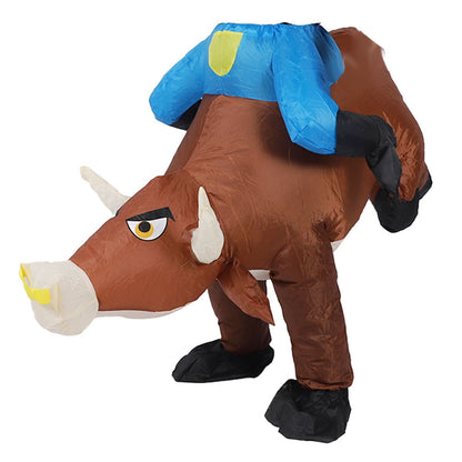 Blow up Kids and Teens Riding Bull Inflatable Costume for Halloween - ChildAngle