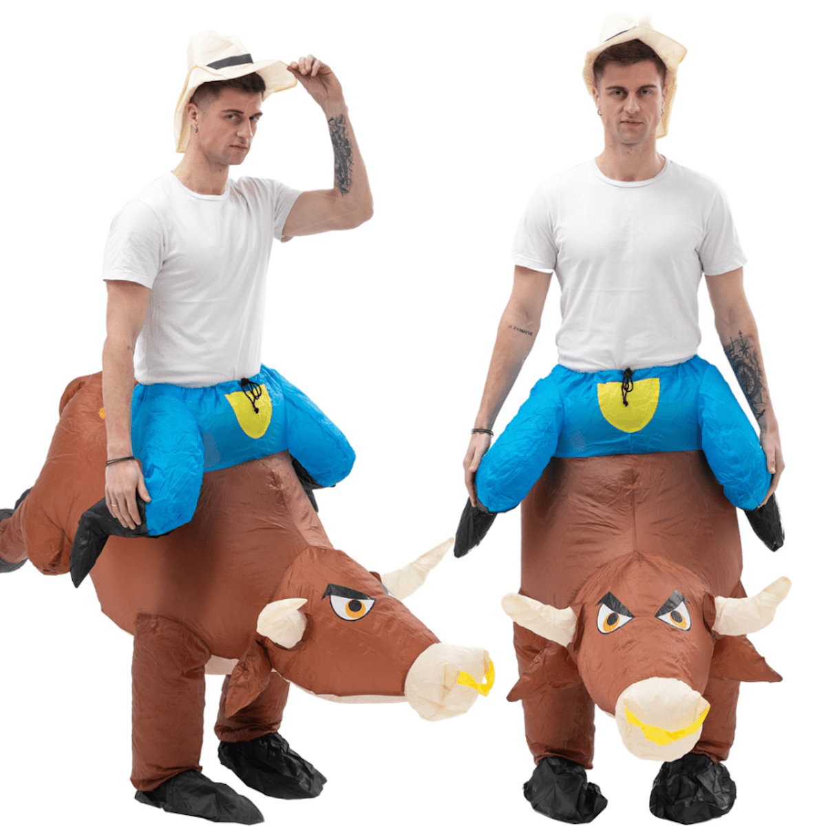 Blow up Kids and Teens Riding Bull Inflatable Costume for Halloween - ChildAngle