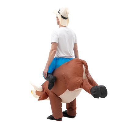 Blow up Kids and Teens Riding Bull Inflatable Costume for Halloween - ChildAngle