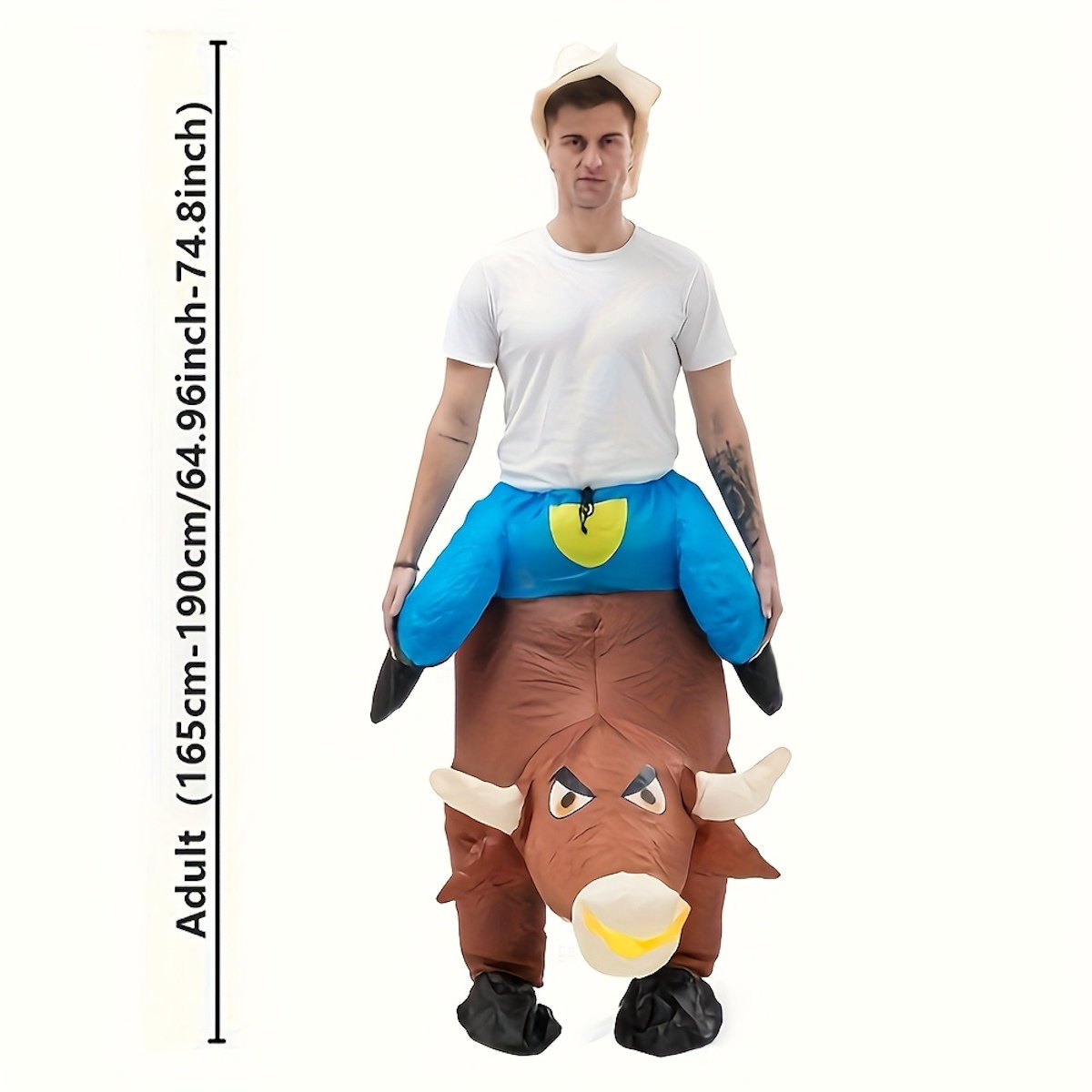 Blow up Kids and Teens Riding Bull Inflatable Costume for Halloween - ChildAngle