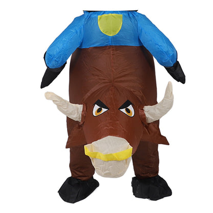 Blow up Kids and Teens Riding Bull Inflatable Costume for Halloween - ChildAngle