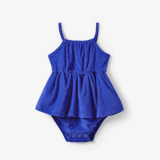 Mommy and Me Matching Dress Blue Ruffle Slip Dress for Party - ChildAngle