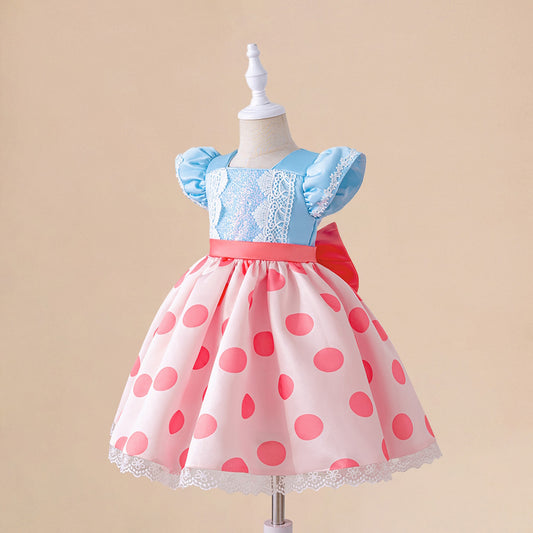 Girls Princess Dress Bo Peep Costume Party Dress - ChildAngle