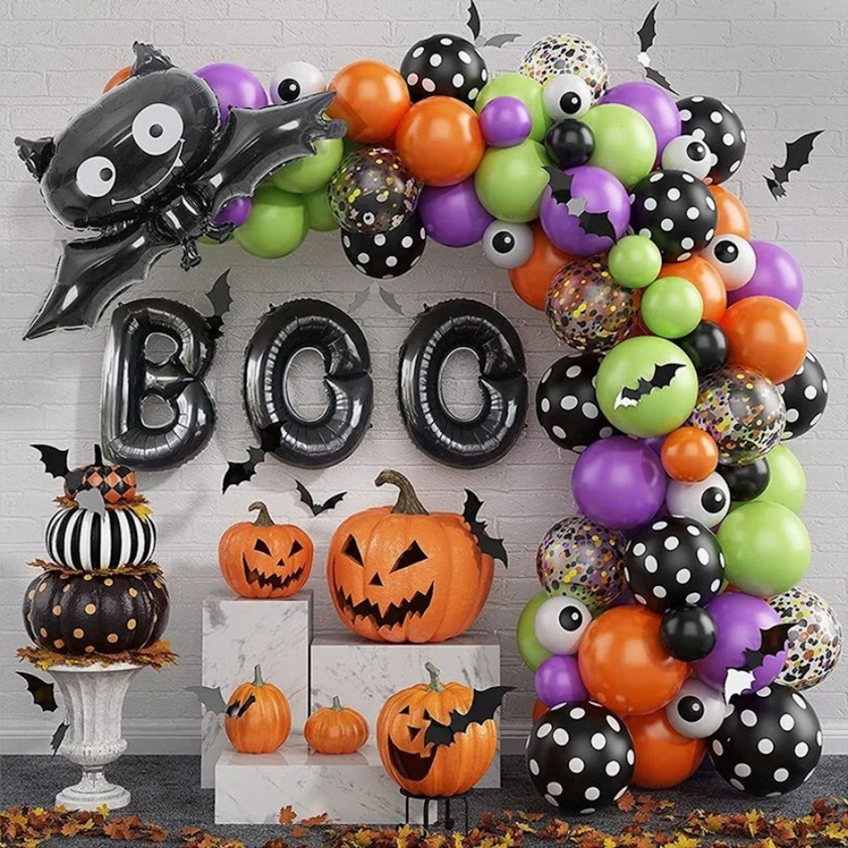 Halloween Decoration Bat Foil Balloons BOO Balloons Garland - ChildAngle