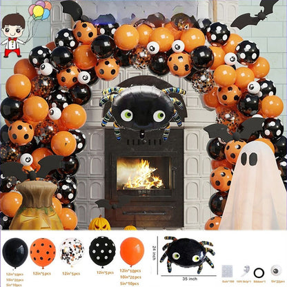 Halloween Decoration Spider Foil Balloons BOO Balloons Garland - ChildAngle