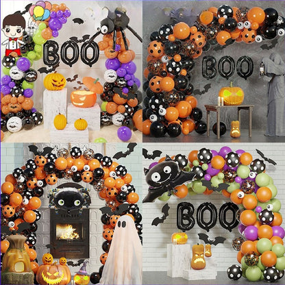 Halloween Decoration Spider Foil Balloons BOO Balloons Garland - ChildAngle