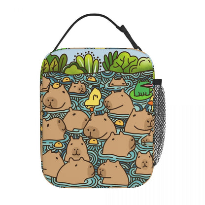 Capybara Lunch Bag Insulated Portable Lunch Tote - ChildAngle