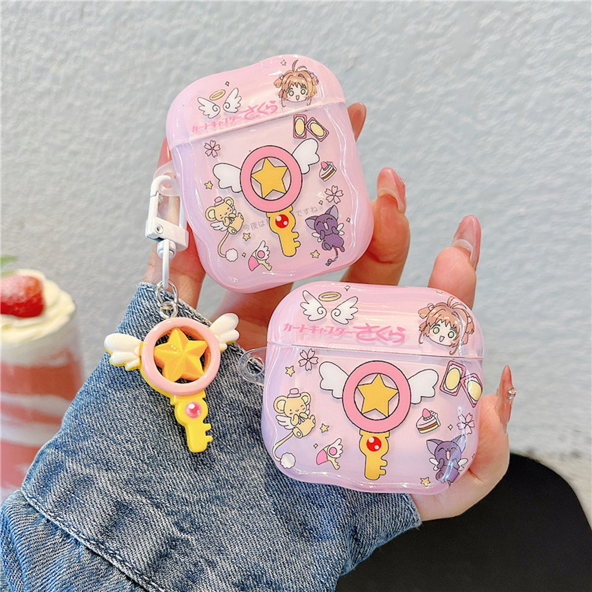 Pink cartoon-themed Cardcaptor Sakura airpod cases -  ChildAngle