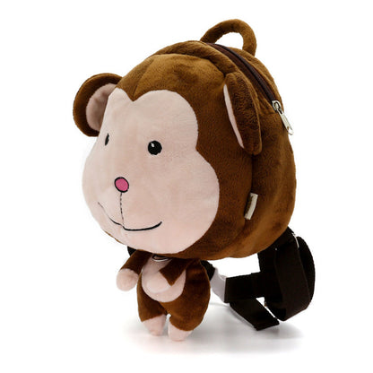 Cartoon 3D Plush Animal Kindergarten Backpack Toddlers Preschool Backpack with Leash - ChildAngle