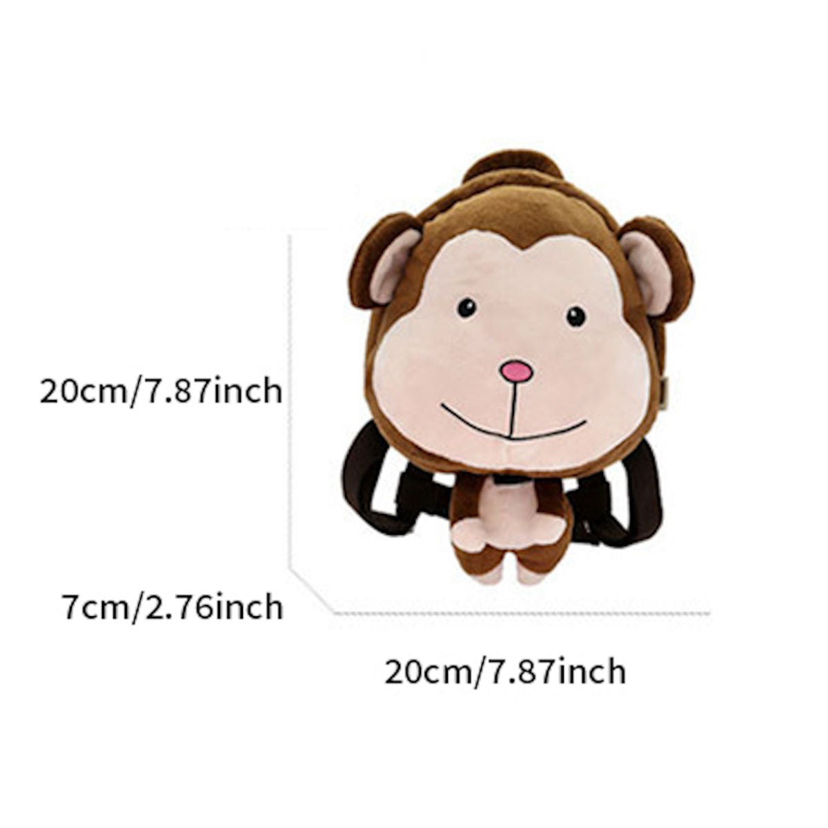 Cartoon 3D Plush Animal Kindergarten Backpack Toddlers Preschool Backpack with Leash - ChildAngle