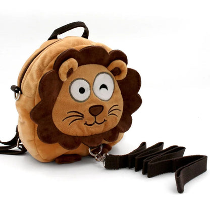 Cartoon 3D Plush Animal Kindergarten Backpack Toddlers Preschool Backpack with Leash - ChildAngle