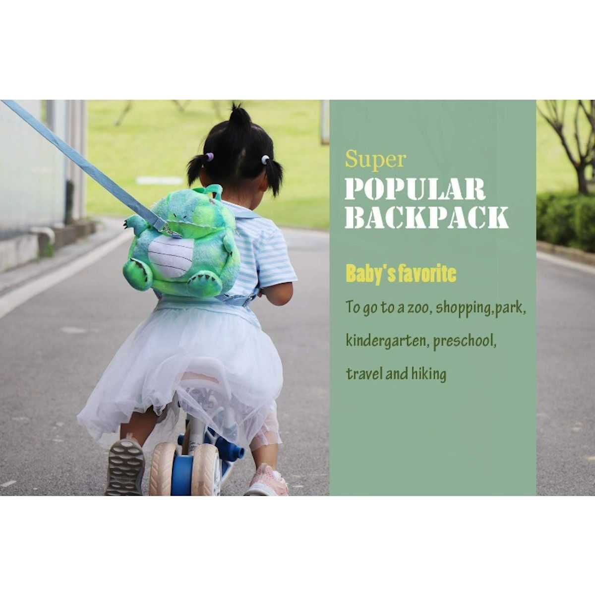 Cartoon 3D Plush Animal Kindergarten Backpack Toddlers Preschool Backpack with Leash - ChildAngle