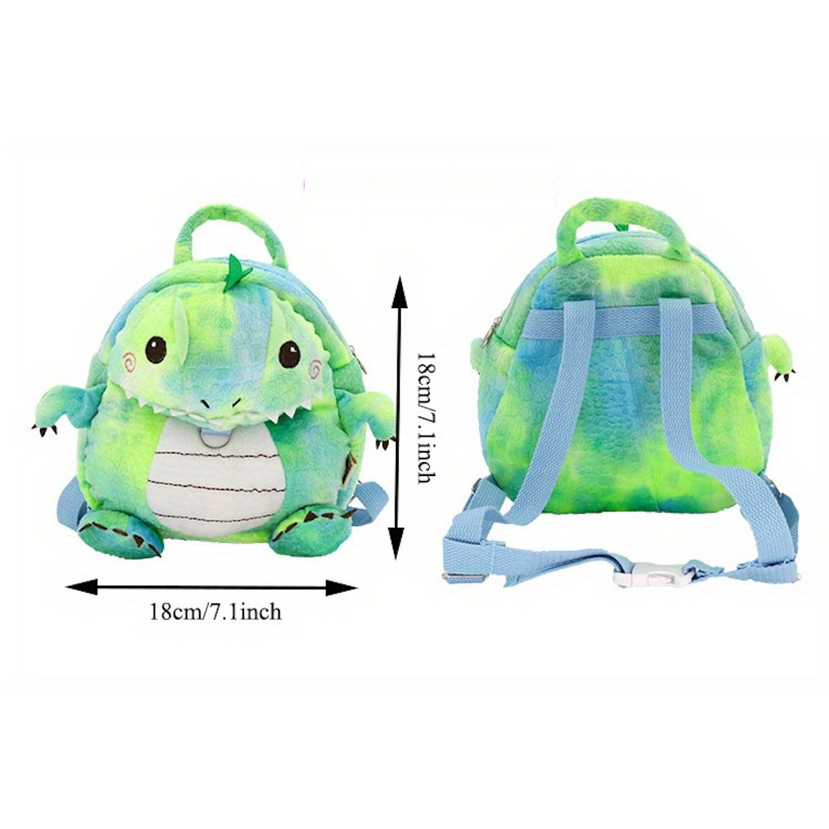 Cartoon 3D Plush Animal Kindergarten Backpack Toddlers Preschool Backpack with Leash - ChildAngle
