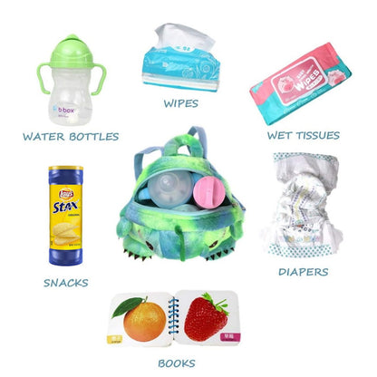 Cartoon 3D Plush Animal Kindergarten Backpack Toddlers Preschool Backpack with Leash - ChildAngle